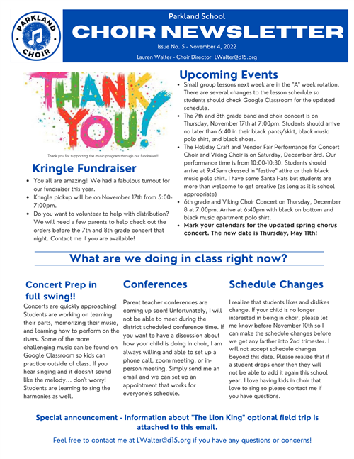 Issue 5 - Choir Newsletter